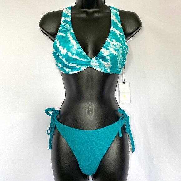 2 Piece Blue Green Graphic Design Bikini - Picture 1 of 12